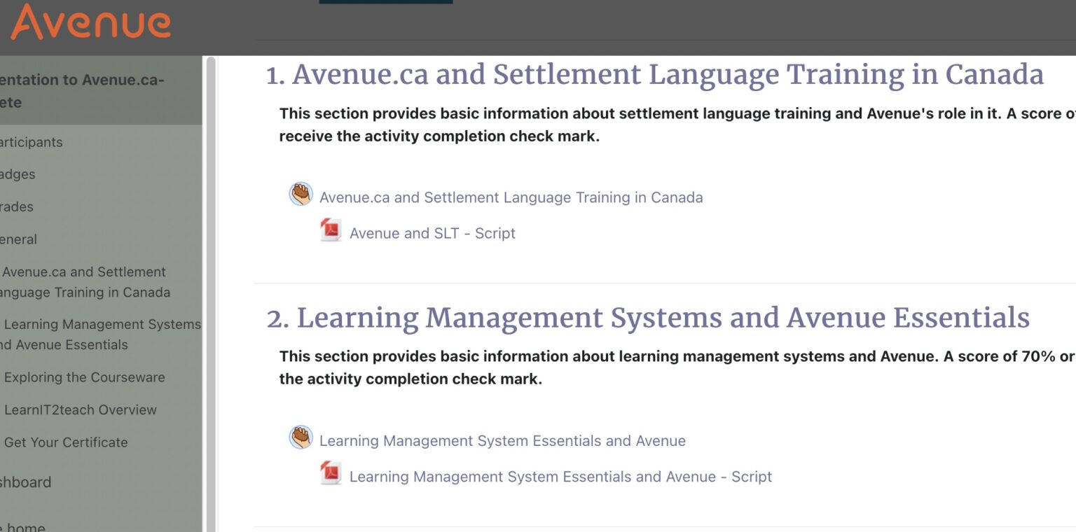 UPDATED Orientation to Avenue Course for TESL Students & Pre-service ...