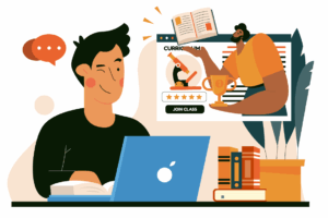 People using technology to teach and learn.