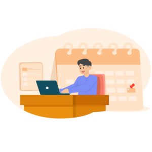 A Man Working At An Office Desk